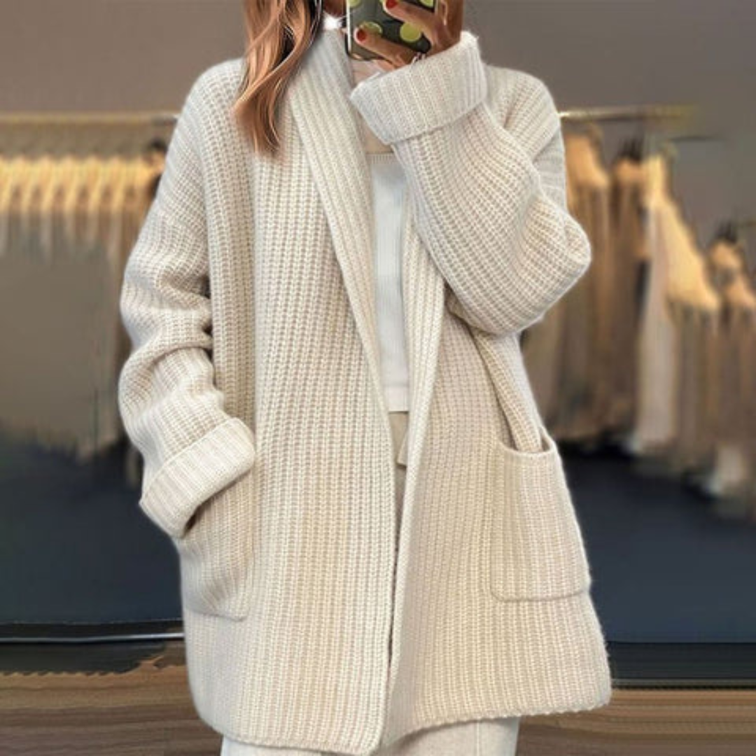 Luna | Lang gebreide vest